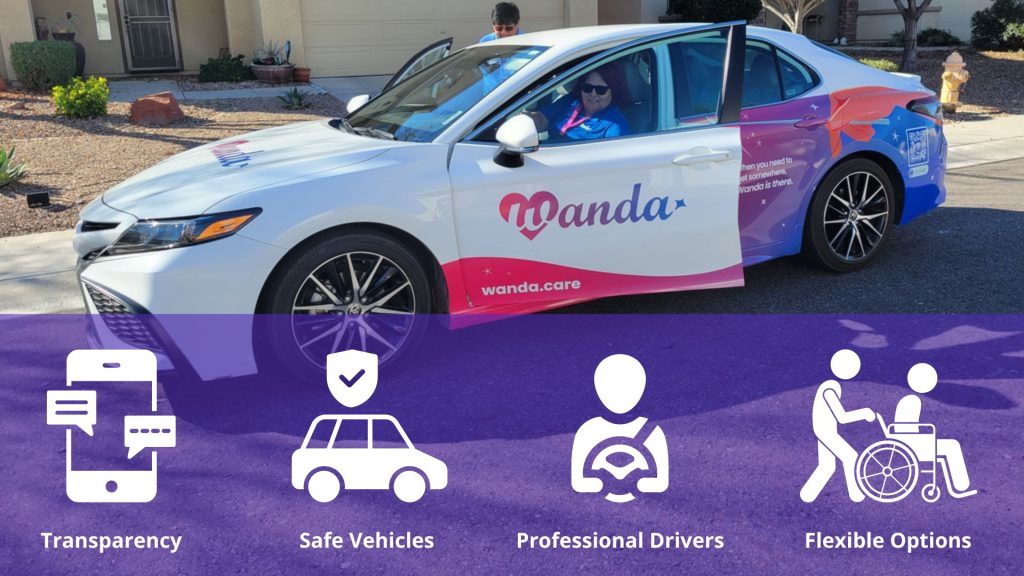 When you or a loved one ride with Wanda, safety and reliability are promises woven into every trip. Check out our transportation safety features!