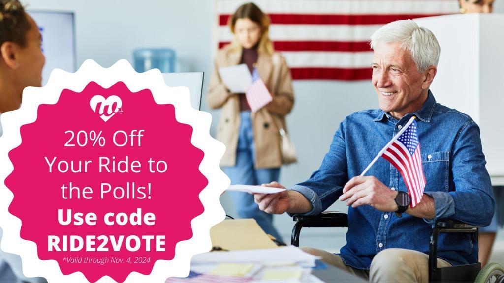 Your right to vote starts with a ride to vote. Don’t let transportation stop you from casting your vote in the 2024 election.